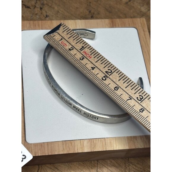 Well-Behaved Women Seldom Make History Silver Cuff Bracelet - Picture 5 of 9